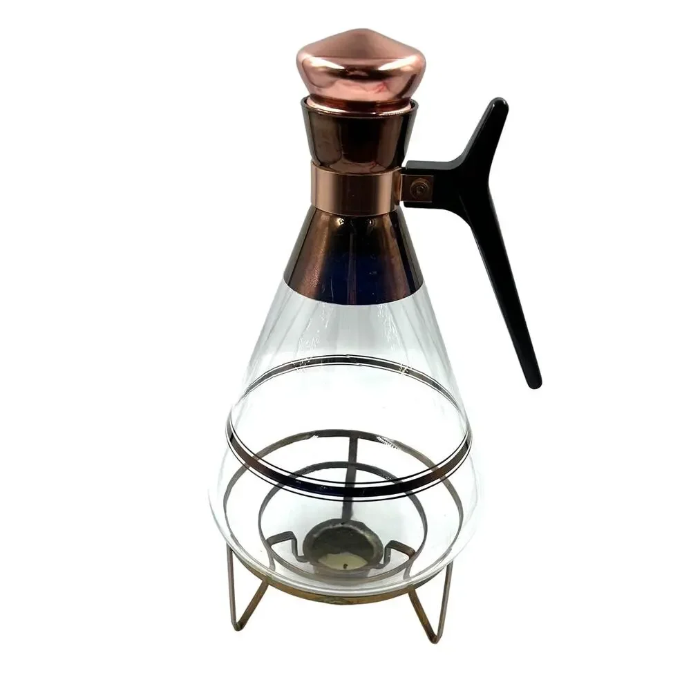 Vintage Inland Carafette Warmer Set Carafe & Warmer Copper 16oz MCM MidCentury